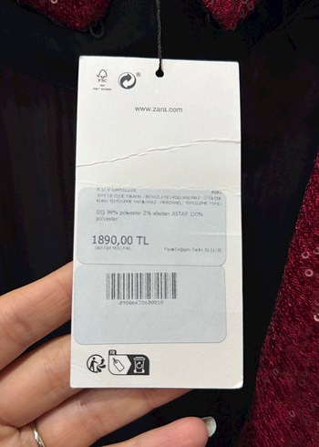 Bordo Parlak Uzun Kollu Midi Elbise - Görsel 3