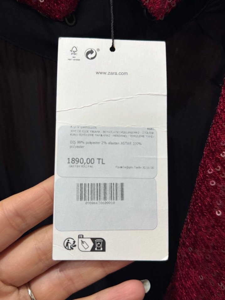 Bordo Parlak Uzun Kollu Midi Elbise - Görsel 3