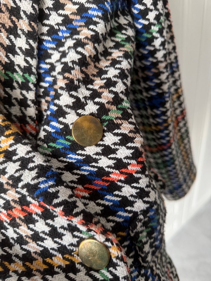 Çok Renkli Düğmeli Midi Kadın Blazer - Görsel 3