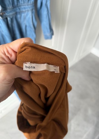 Drapeli Kahverengi Süet Midi Etek - Görsel 3