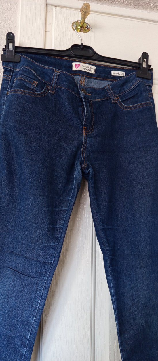 Mavi Düğmeli Kadın Denim Pantolon - Görsel 2