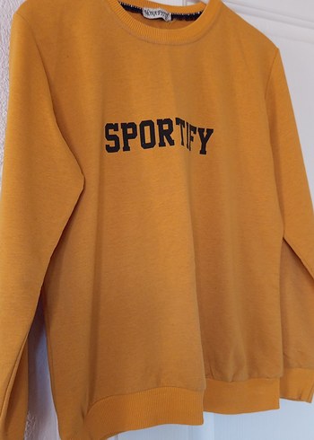 Sarı Spor Kadın Sweatshirt - Görsel 2