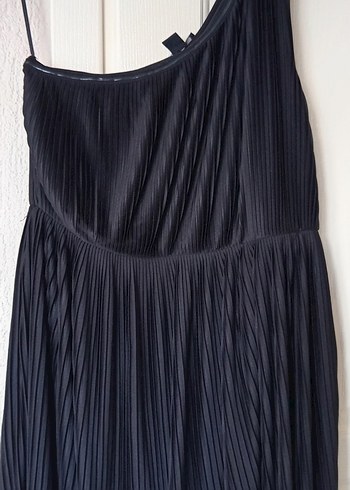 Siyah Pilili Straplez Uzun Abiye Elbise - Görsel 2