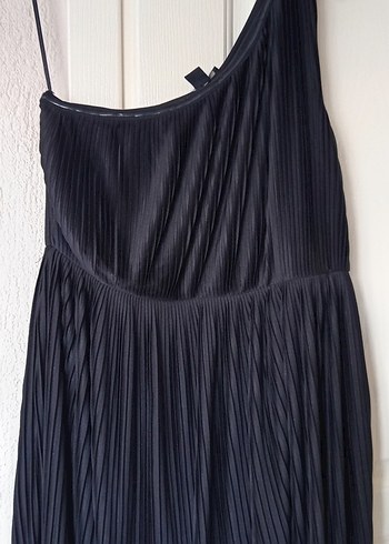 Siyah Pilili Straplez Uzun Abiye Elbise - Görsel 3