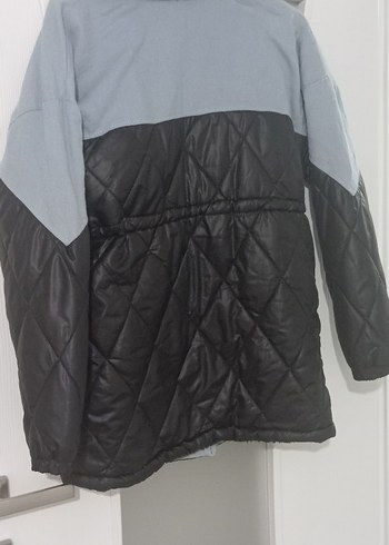 Gri Kadın Kışlık Mont Kürklü Yaka - Görsel 3