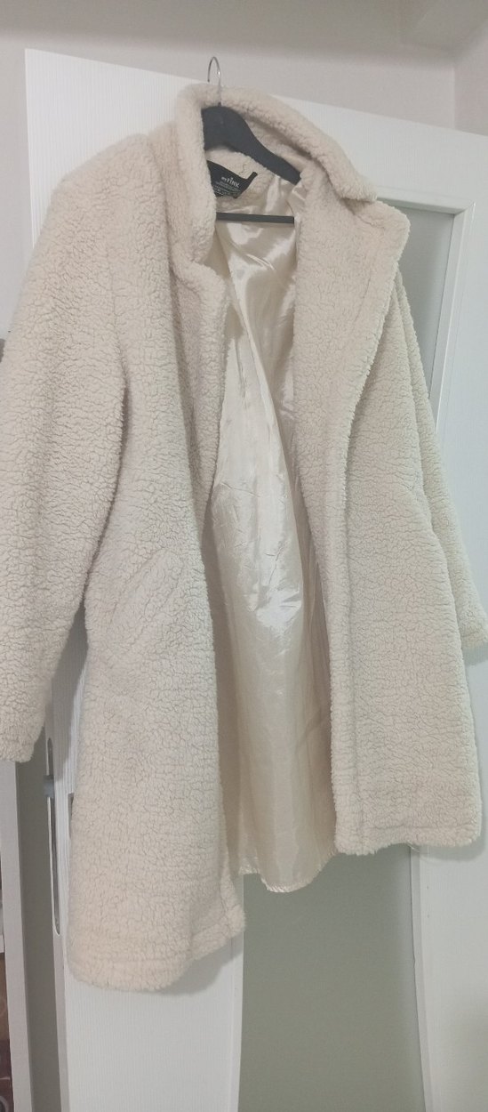 Beyaz Suni Kürklü Kadın Kışlık Mont - Görsel 2