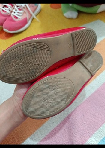 Kız Çocuk Kırmızı Fiyonk Detaylı Babet - Görsel 2