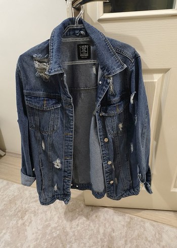 Kadın Mavi Düğmeli  Denim Ceket - Görsel 2