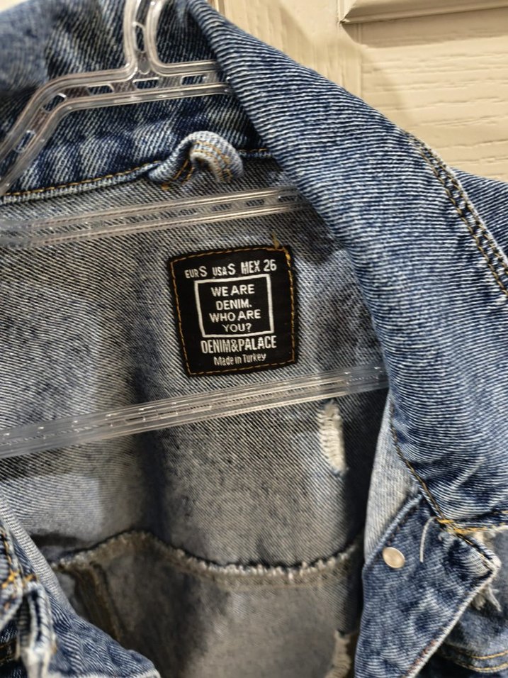 Kadın Mavi Düğmeli  Denim Ceket - Görsel 4