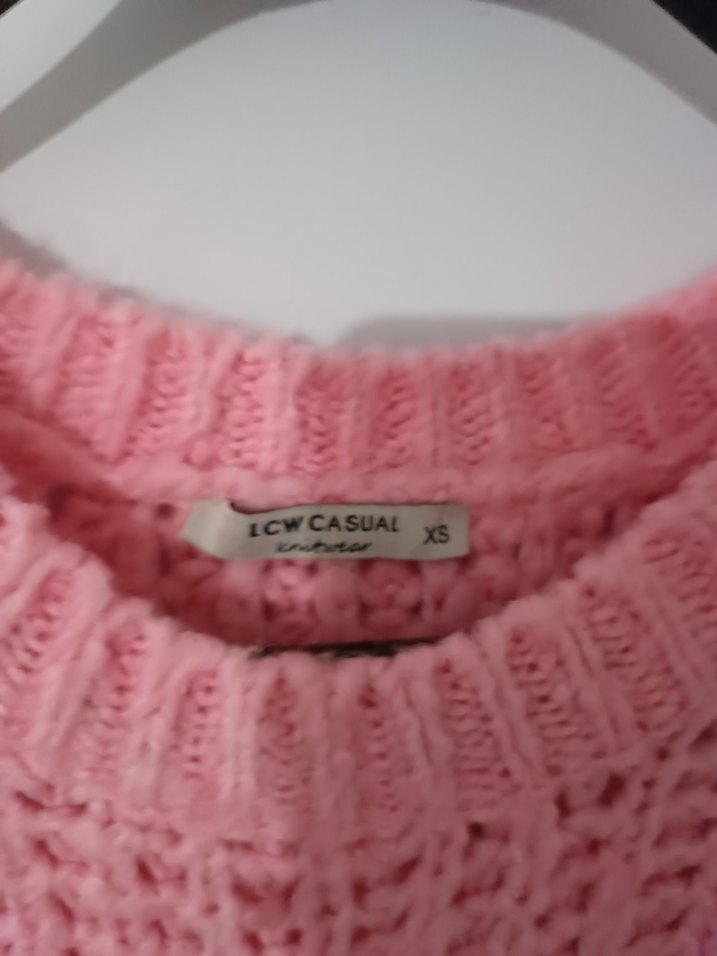 LC Waikiki Pembe Örgü Kadın Kazak - Görsel 3