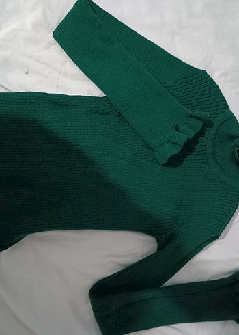 Yeşil Boğazlı Triko Kadın Kazak 2 adet fiyatı - Görsel 2