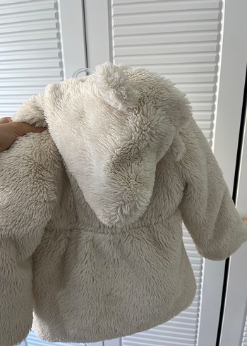 Kız Çocuk krem Suni Kürk Detaylı Mont - Görsel 3