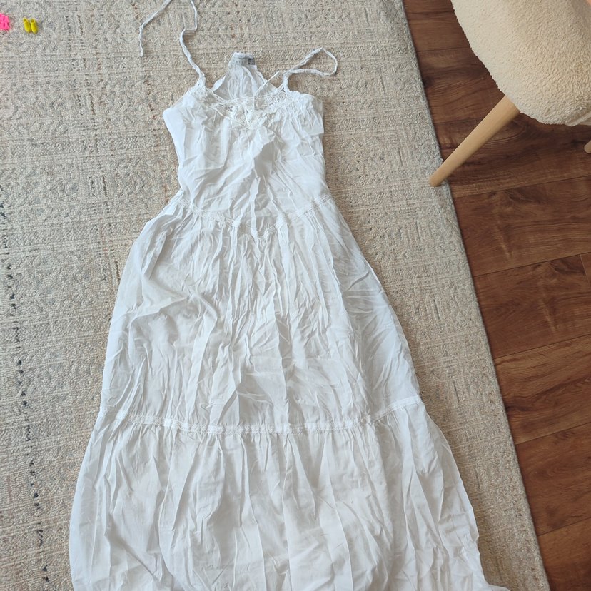 Beyaz uzun elbise - Görsel 4