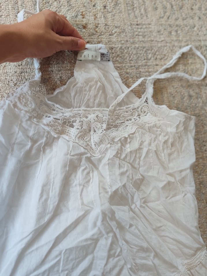 Beyaz uzun elbise - Görsel 5