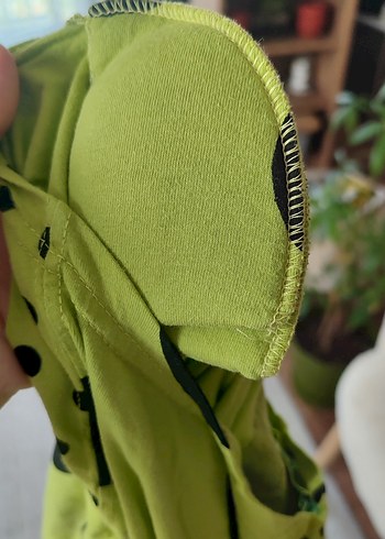 Yeşil Puantiyeli vatkalı vintage Tunik - Görsel 2