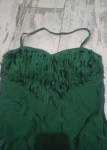 #Zara#Koton#H&M#Mayo#Püsküllü Yeşil Bohem Kadın Mayo - Görsel 6