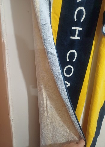 #Coach#Coach Bayan Plaj Havlusu#Sarı Gri Baskılı Bayan PlajHavlu - Görsel 3