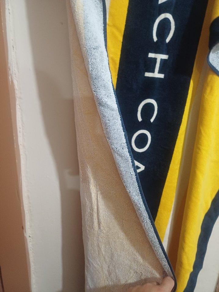 #Coach#Coach Bayan Plaj Havlusu#Sarı Gri Baskılı Bayan PlajHavlu - Görsel 3