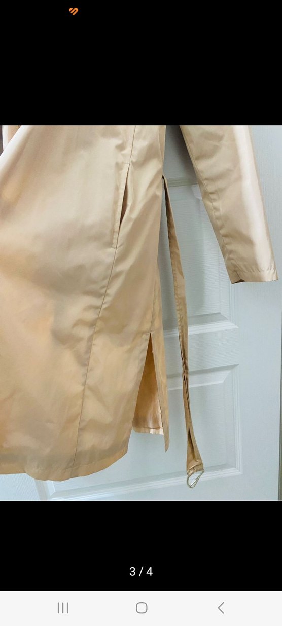 Bej Kadın Uzun Kemerli Trençkot - Görsel 4