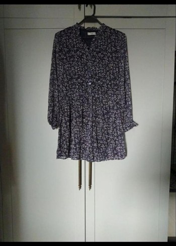 Mango Mavi Çiçekli V Yaka Gömlek - Görsel 2