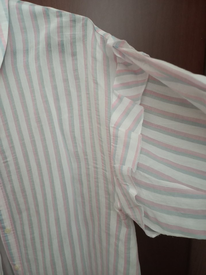 Mango Bej Çizgili Keten Gömlek - Görsel 2