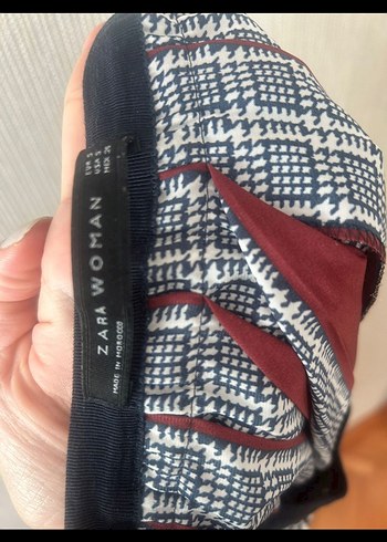 zara marka kadın Gri Desenli Pilili Uzun Etek - Görsel 2