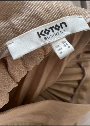 Bej Pilili Midi Etek - Görsel 2