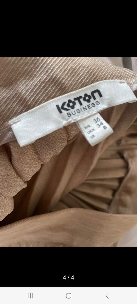 Bej Pilili Midi Etek - Görsel 2