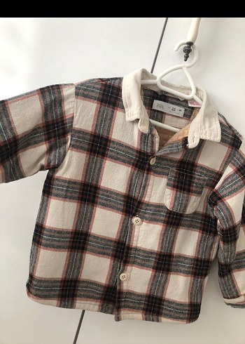 zara marka erkek Çocuk Ekose Desenli Uzun Kollu Gömlek - Görsel 4