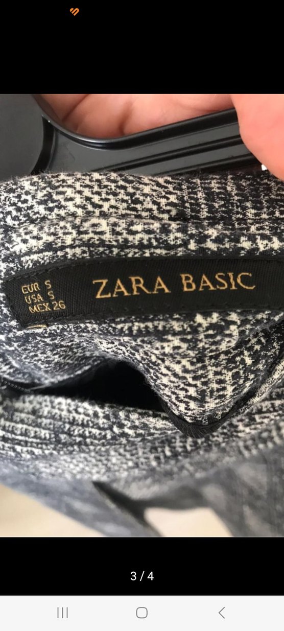 zara marka gri Pilili Mini Etek - Görsel 2