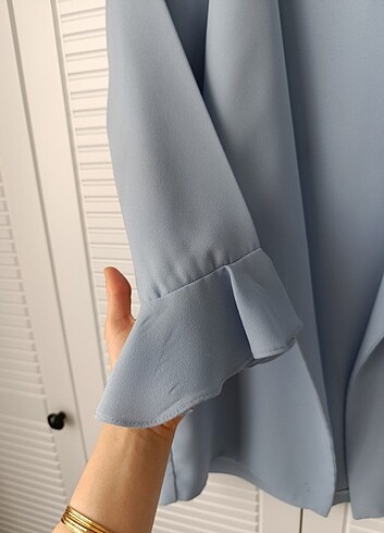 Mavi Şık Trenchcoat 