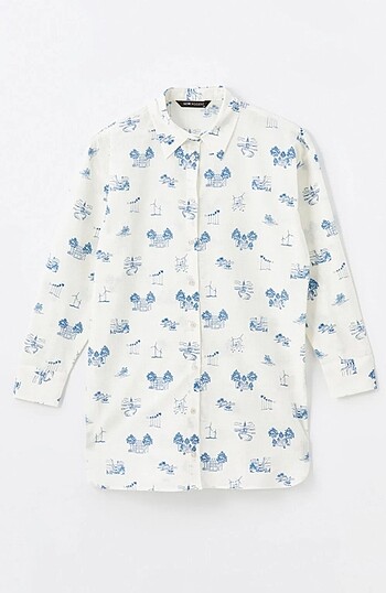 LC Waikiki Oversize desenli gömlek tunik