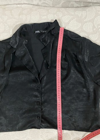 s Beden siyah Renk ZARA Siyah Düğmeli Geniş Kesim Kadın Gömlek