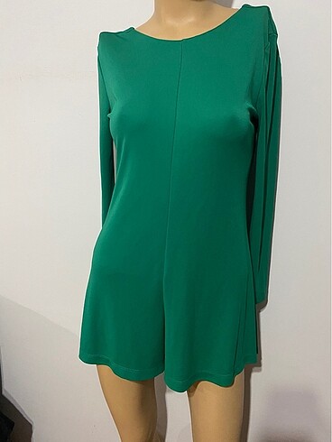 Zara sırtı açık uzun kol mini tulum - Görsel 2