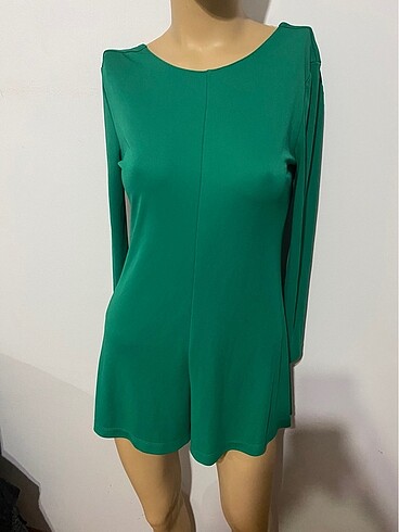 Zara sırtı açık uzun kol mini tulum - Görsel 3