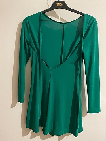 Zara sırtı açık uzun kol mini tulum - Görsel 9