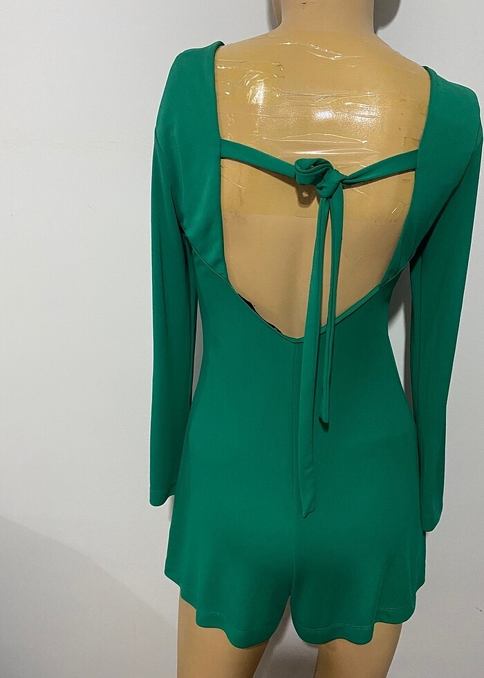 Zara sırtı açık uzun kol mini tulum - Görsel 5