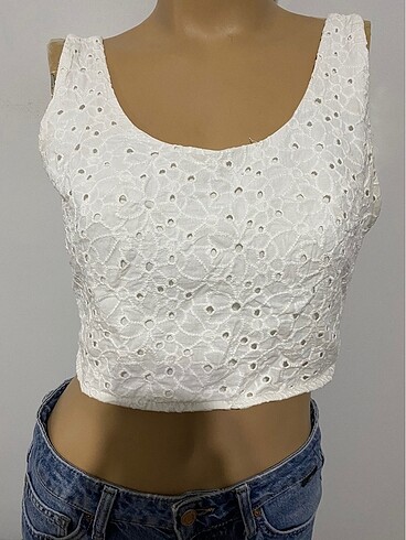 xl Beden beyaz Renk Trendyol fistolu crop bluz