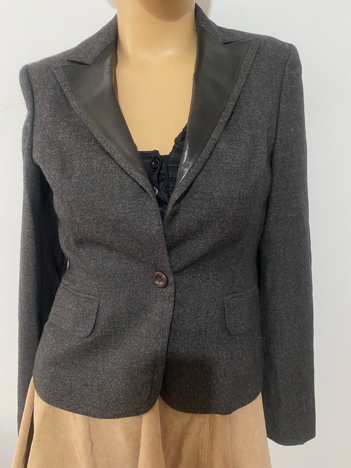 NETWORK DERİ YAKALI KLASİK CEKET - Görsel 2