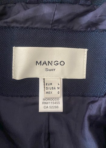 MANGO Düğmeli Lacivert Keten Kadın Blazer Ceket - Görsel 6