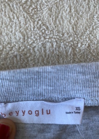 s Beden gri Renk Gri Kısa Kollu Crop Top