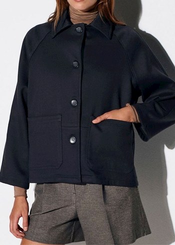 Düğmeli Siyah Kısa Ceket - Görsel 5