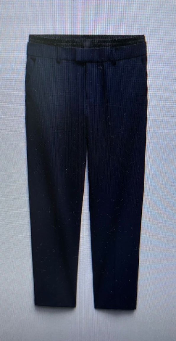 Lacivert Kemerli Kadın Kumaş Pantolon - Görsel 2