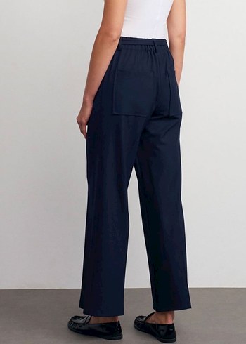 Lacivert Rahat Kesim Kadın Kumaş Pantolon - Görsel 2