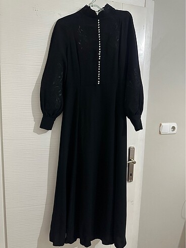 36 Beden siyah Renk Kayra Elbise
