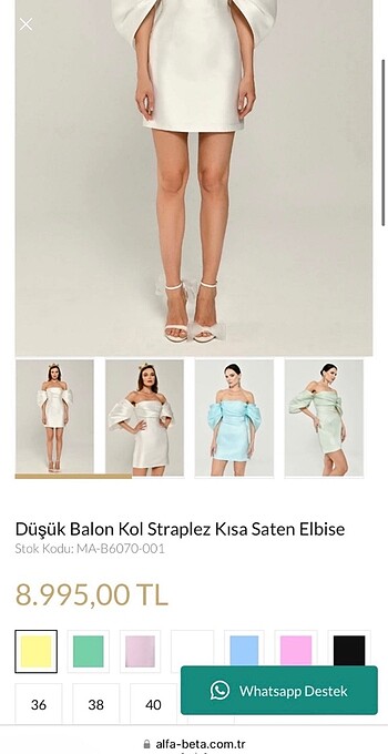36 Beden Alfabeta beyaz elbise