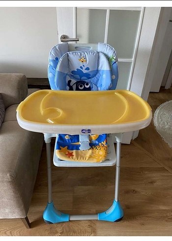  Beden Katlanabilir Mavi Gri Bebek Mama Sandalyesi