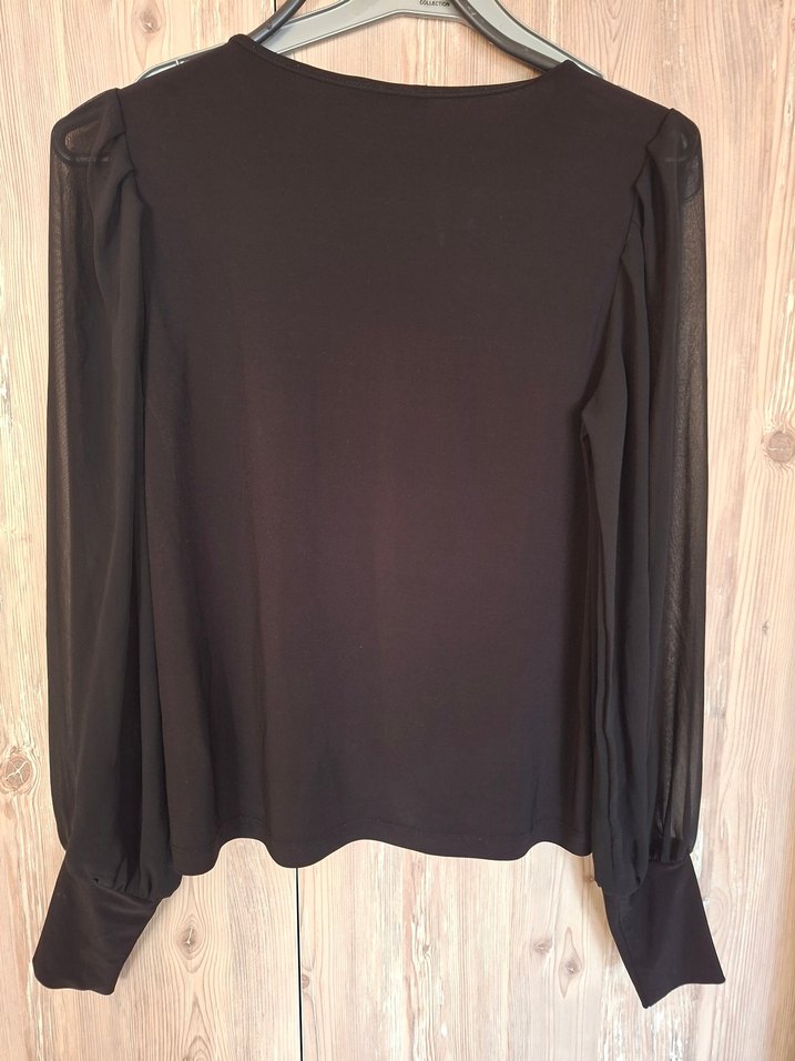 Siyah Uzun Kollu Salaş Bluz - Görsel 3