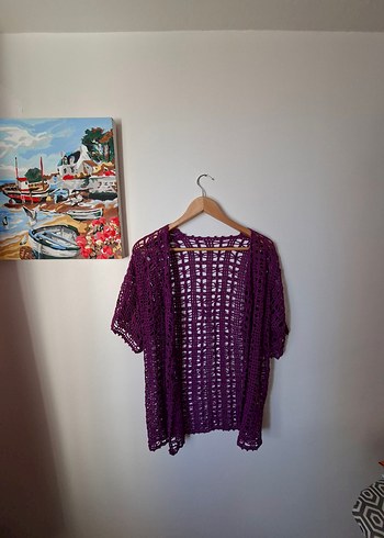 m Beden Mor El örgüsü Bohem Kadın Hırka