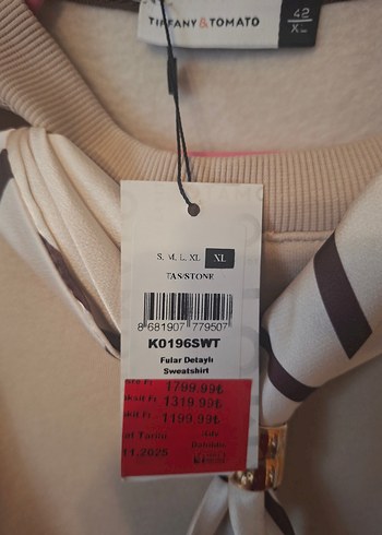 Bej Baskılı Kadın Sweatshirt - Görsel 3